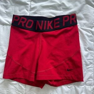 Red Nike pro spandex